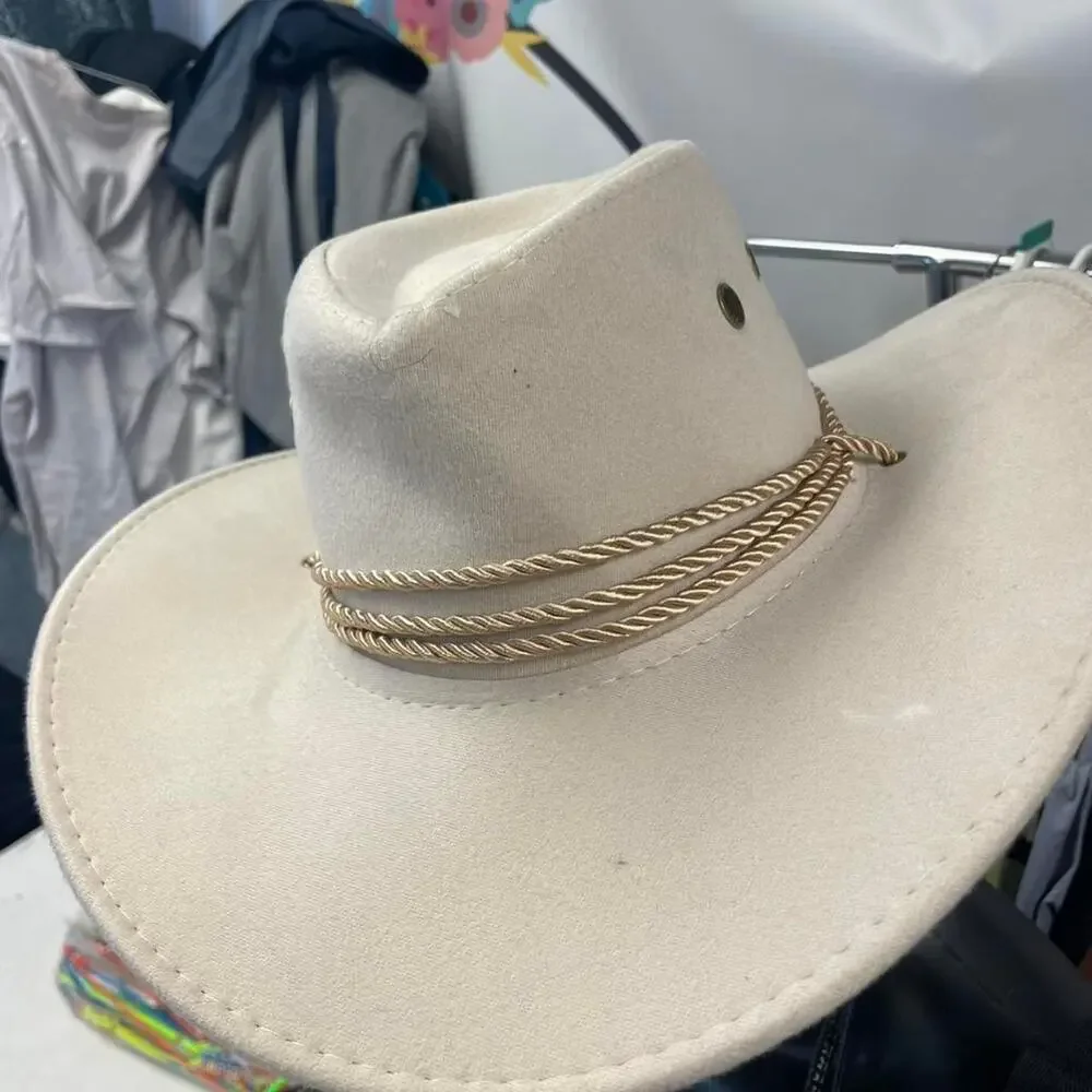 Tan cowboy hat with rope